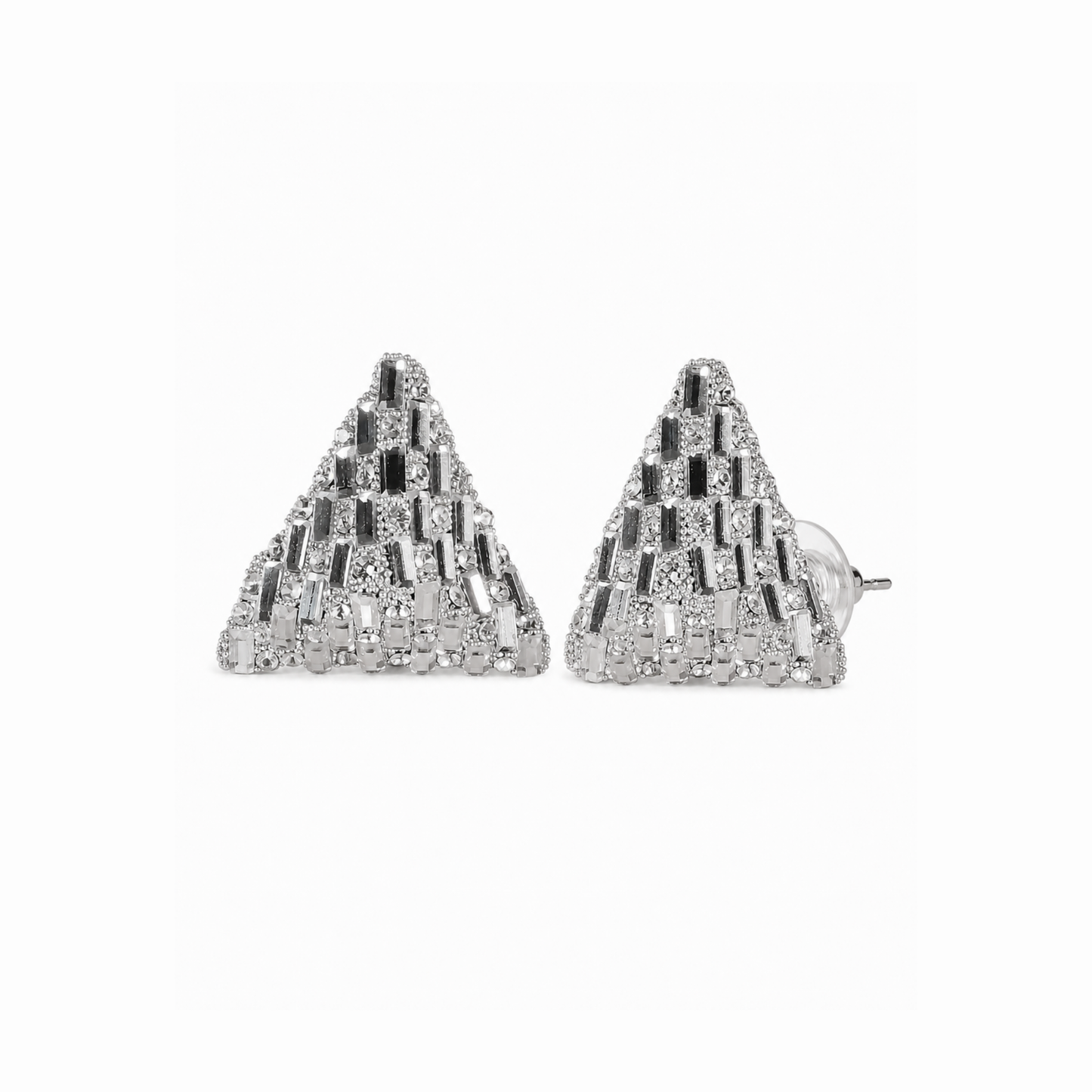 Aretes enchapados en oro con cristales