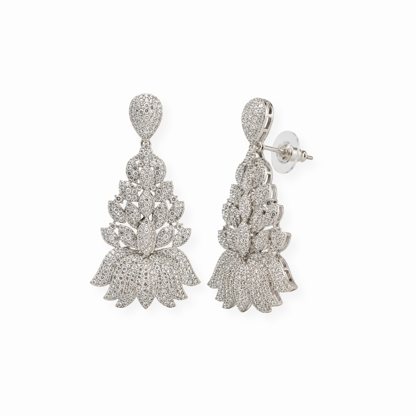 Aretes Laminados en Oro de 18KL y Swarovski
