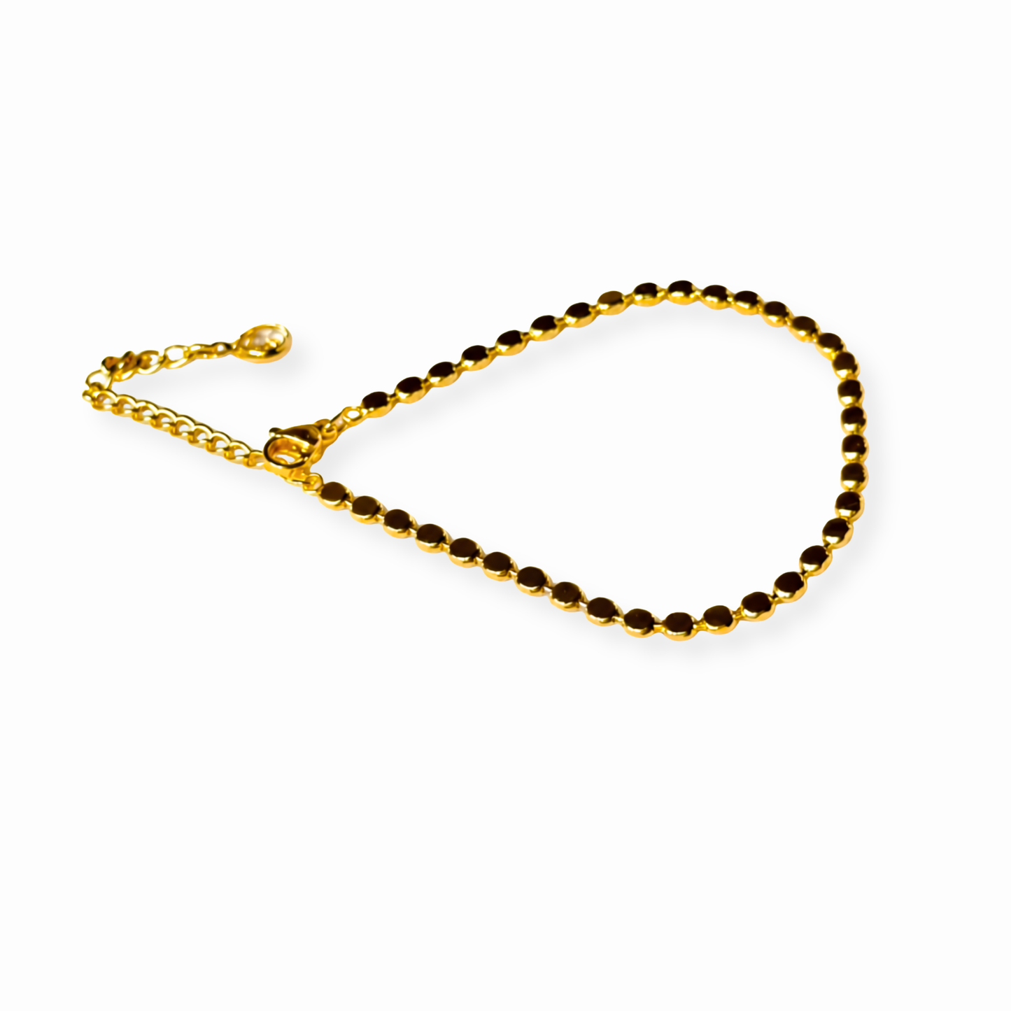 Pulsera Laminada en Oro de 18KL con Bolitas Pachas