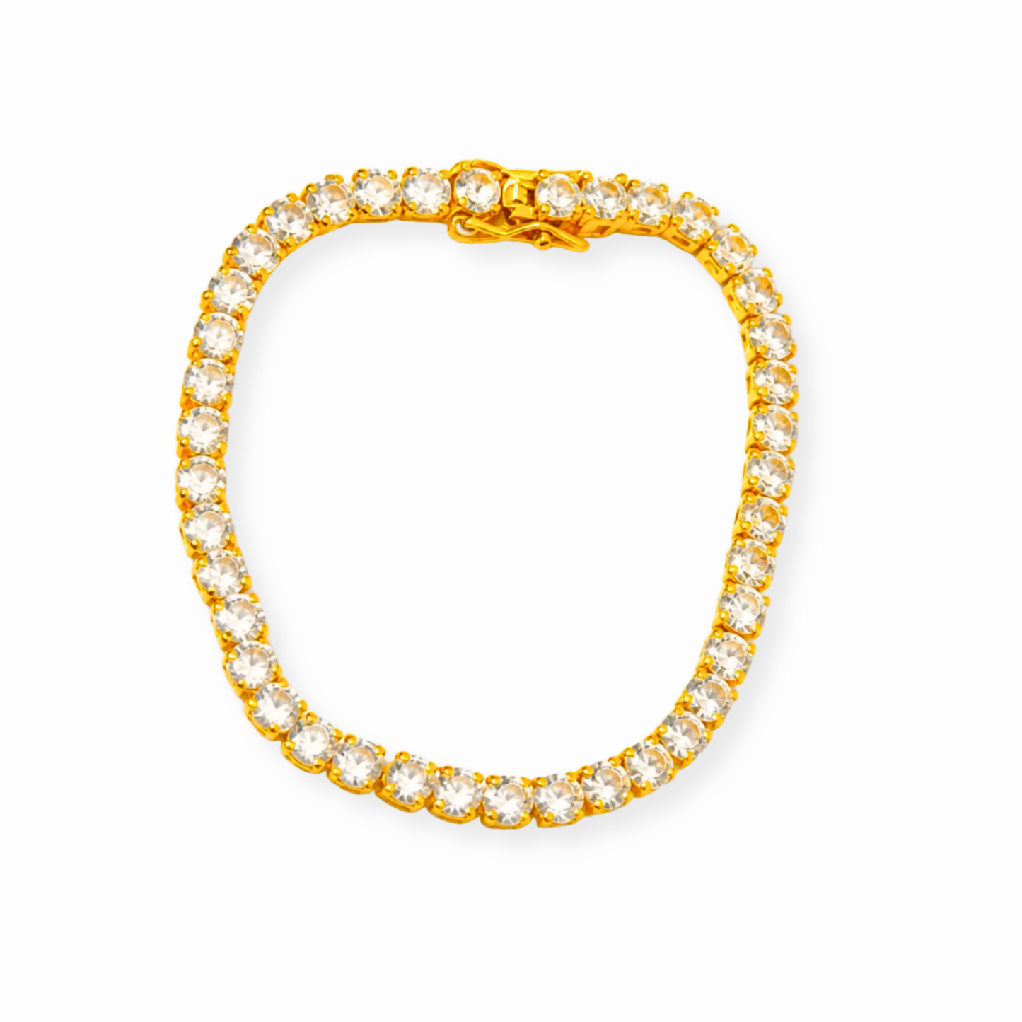 Pulsera Laminada en Oro de 18KL con Cristales Austriacos