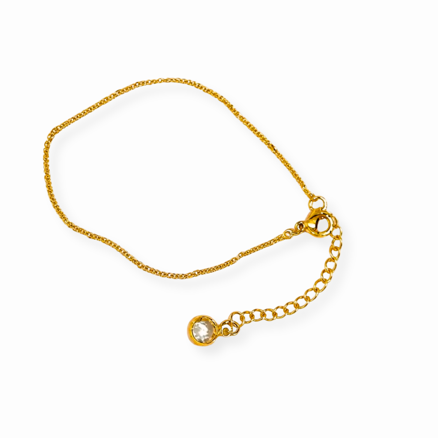 Pulsera Laminada en Oro de 18KL con Cristales Austriacos