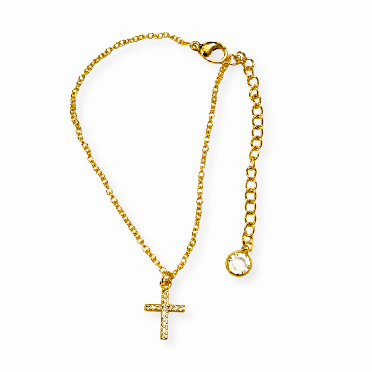 Pulsera Laminada en Oro de 18KL con Cristal Austriaco y Swarovski