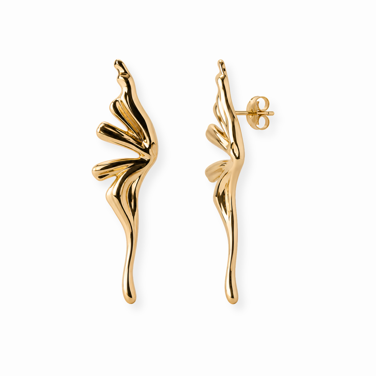 Aretes Laminados en Oro de 18KL