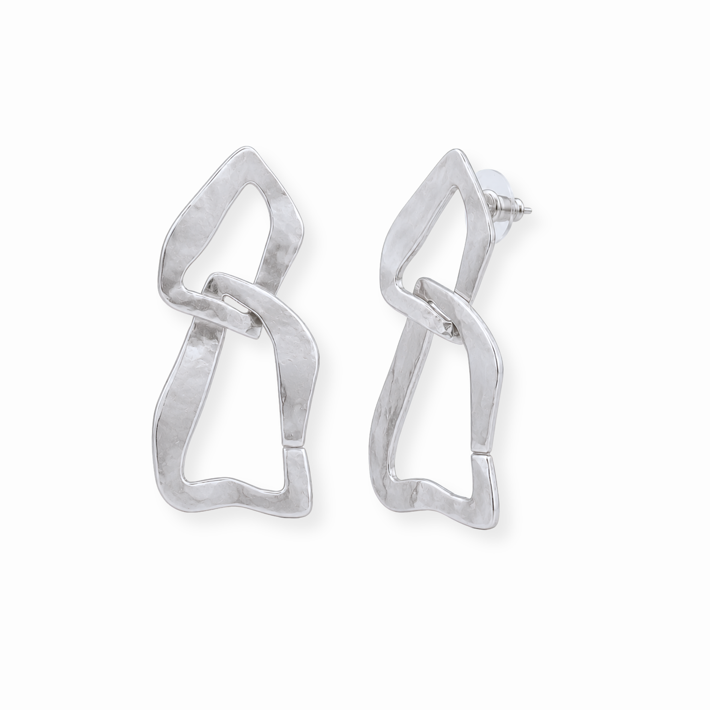 Aretes Laminados en Oro Blanco 18KL