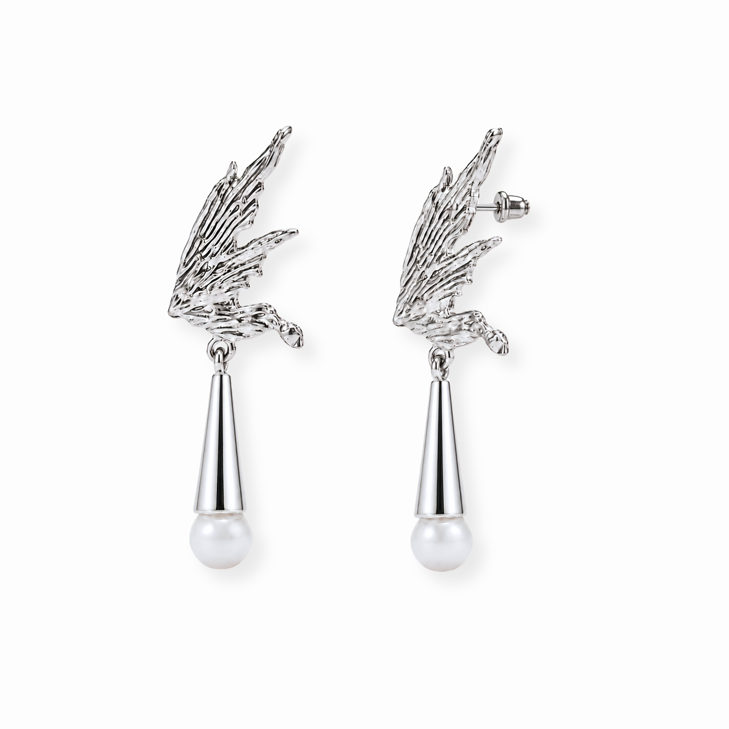 Aretes Laminado en Oro Blanco de 18KL