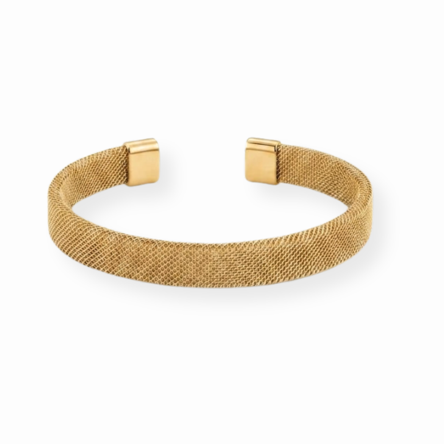 Pulsera Tipo Aro Laminada en Oro de 18KL Mate con Acabado Satinado