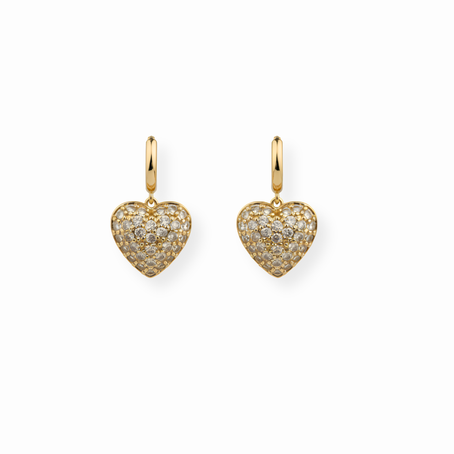 Aretes Laminados en Oro de 18KL y Swarovski