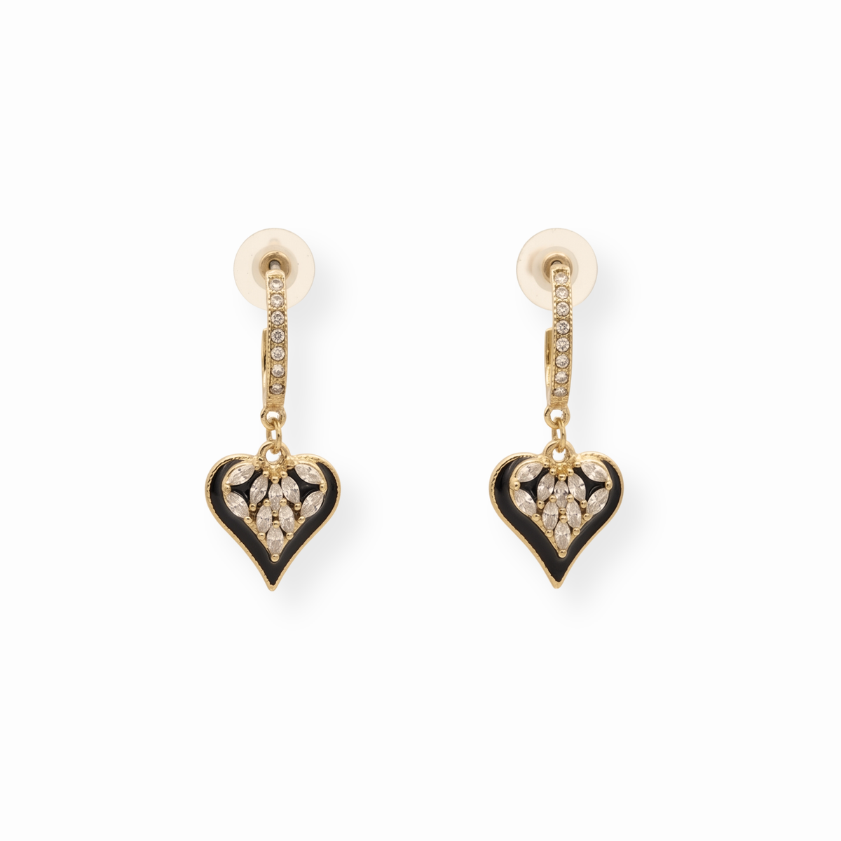 Aretes Laminados en Oro de 18KL con Cristales Austriacos