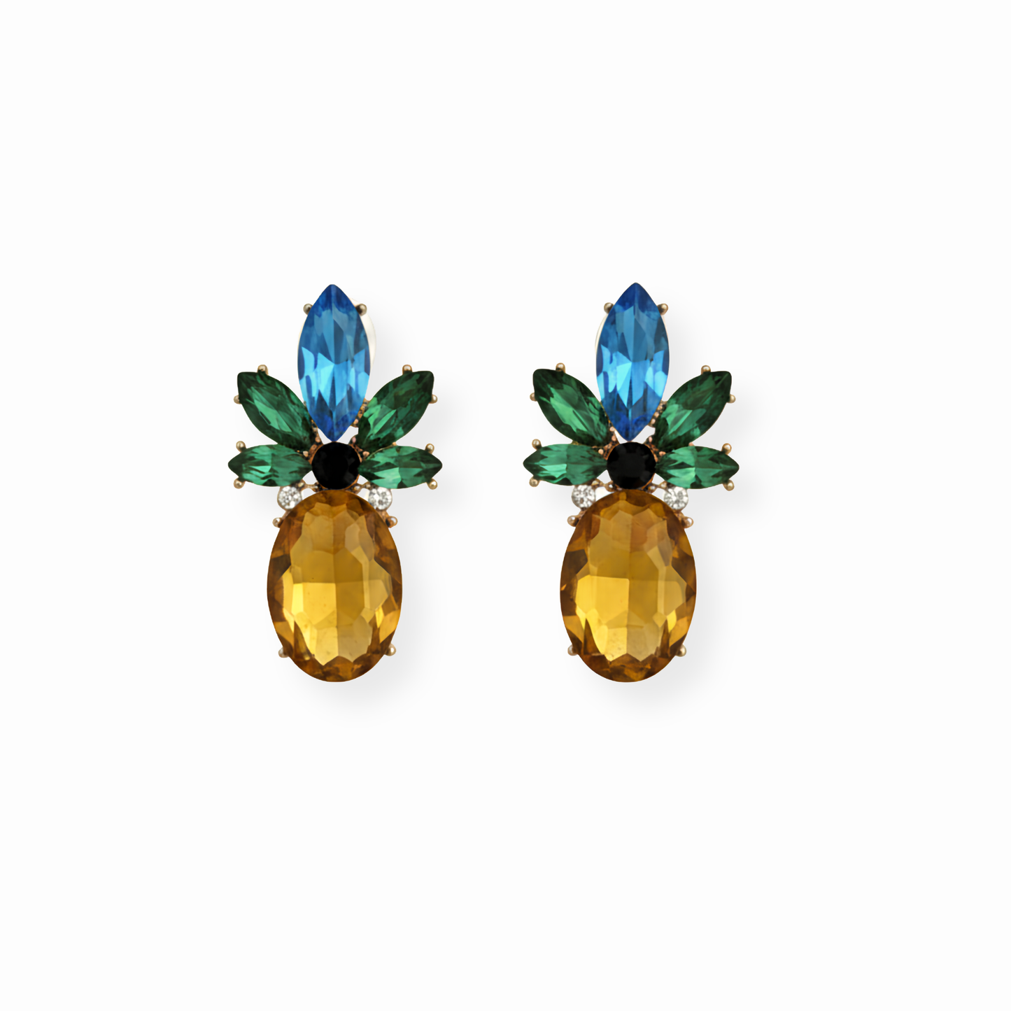 Aretes Laminados en Oro de 18KL con Cristales Checos