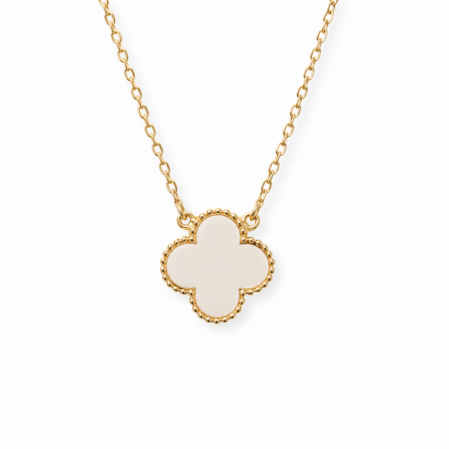 Collar Laminado en Oro de 18KL con Ónix Blanco