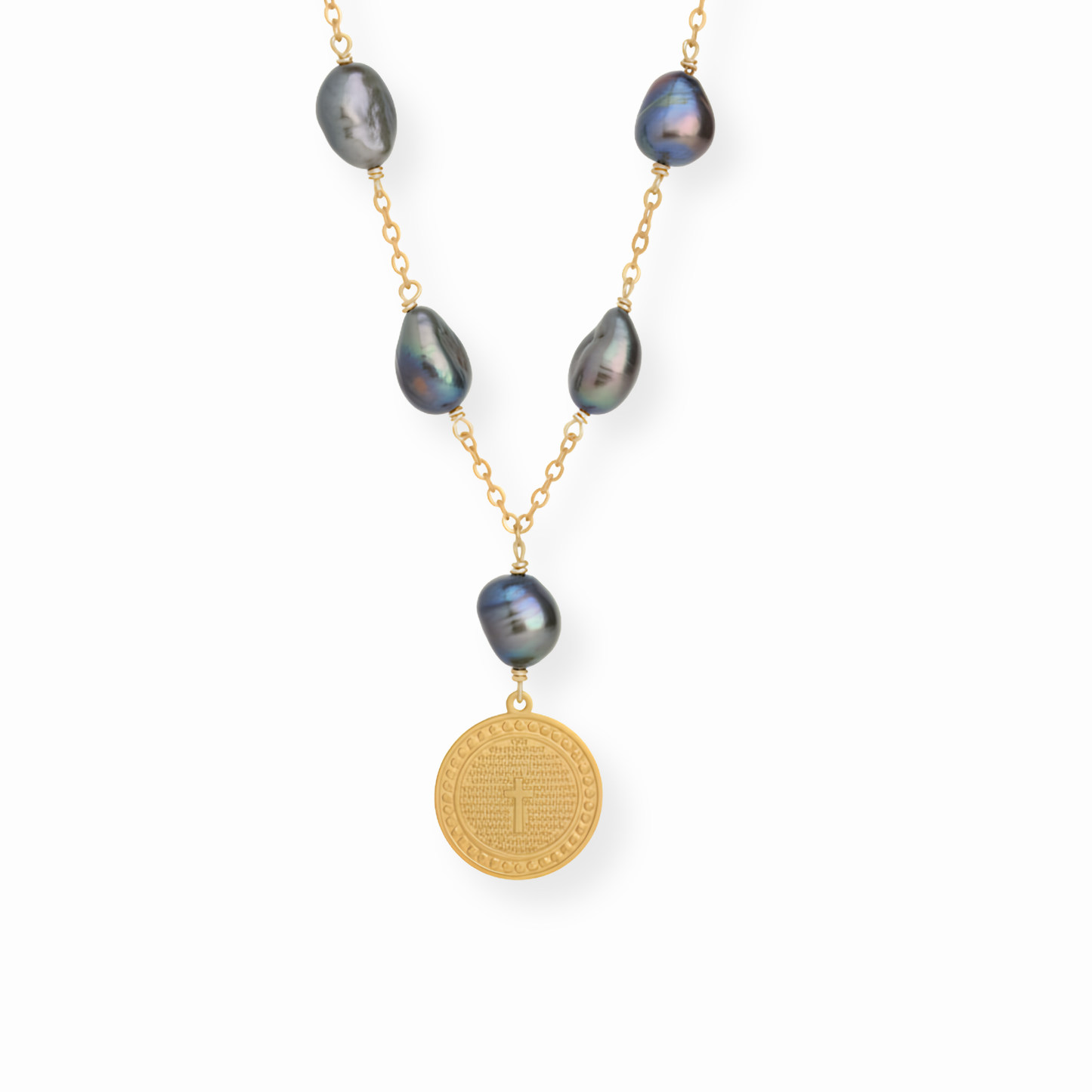 Collar de Perlas Cultivadas Gris Oscuro