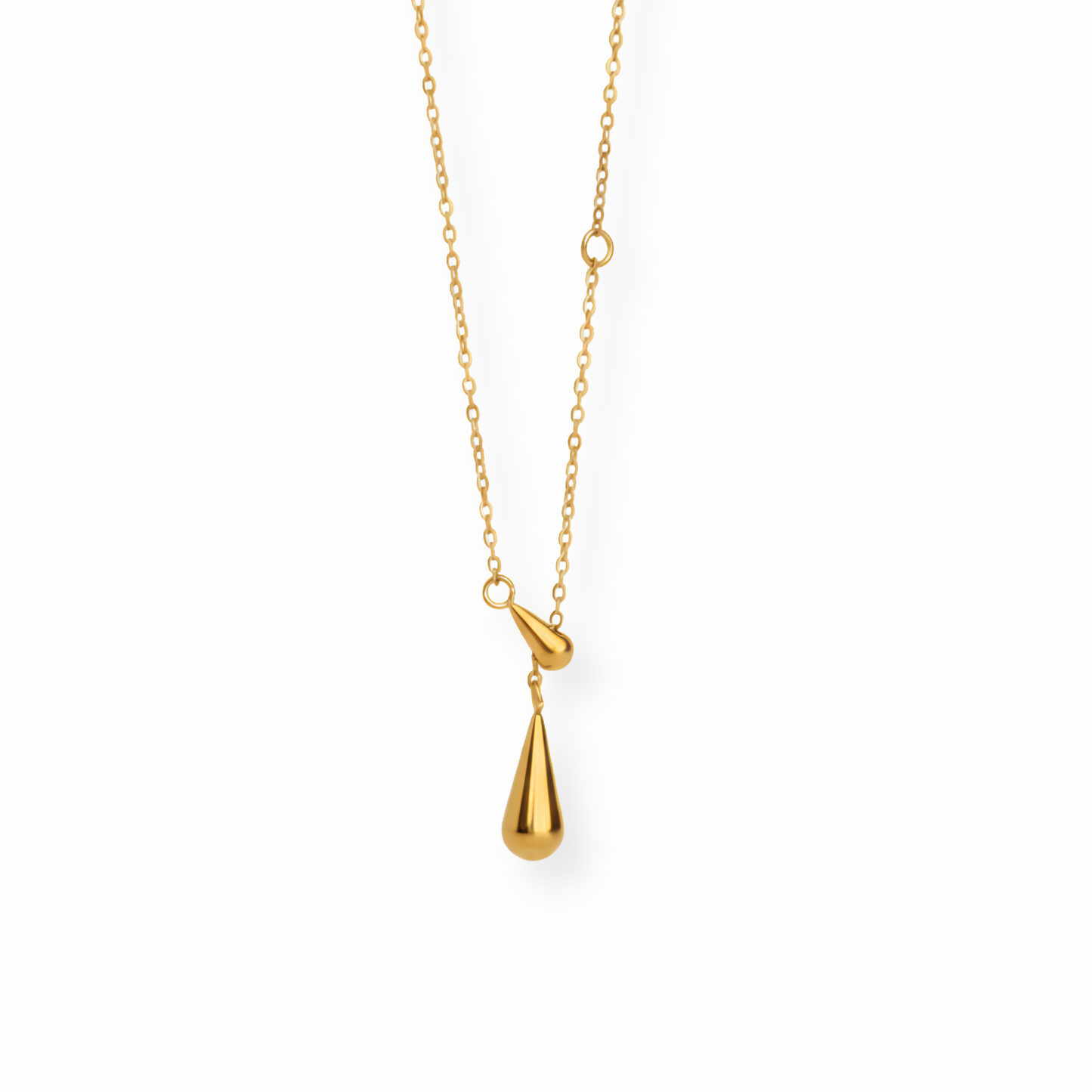 Collar Laminado en Oro de 18KL con Dije de Gota