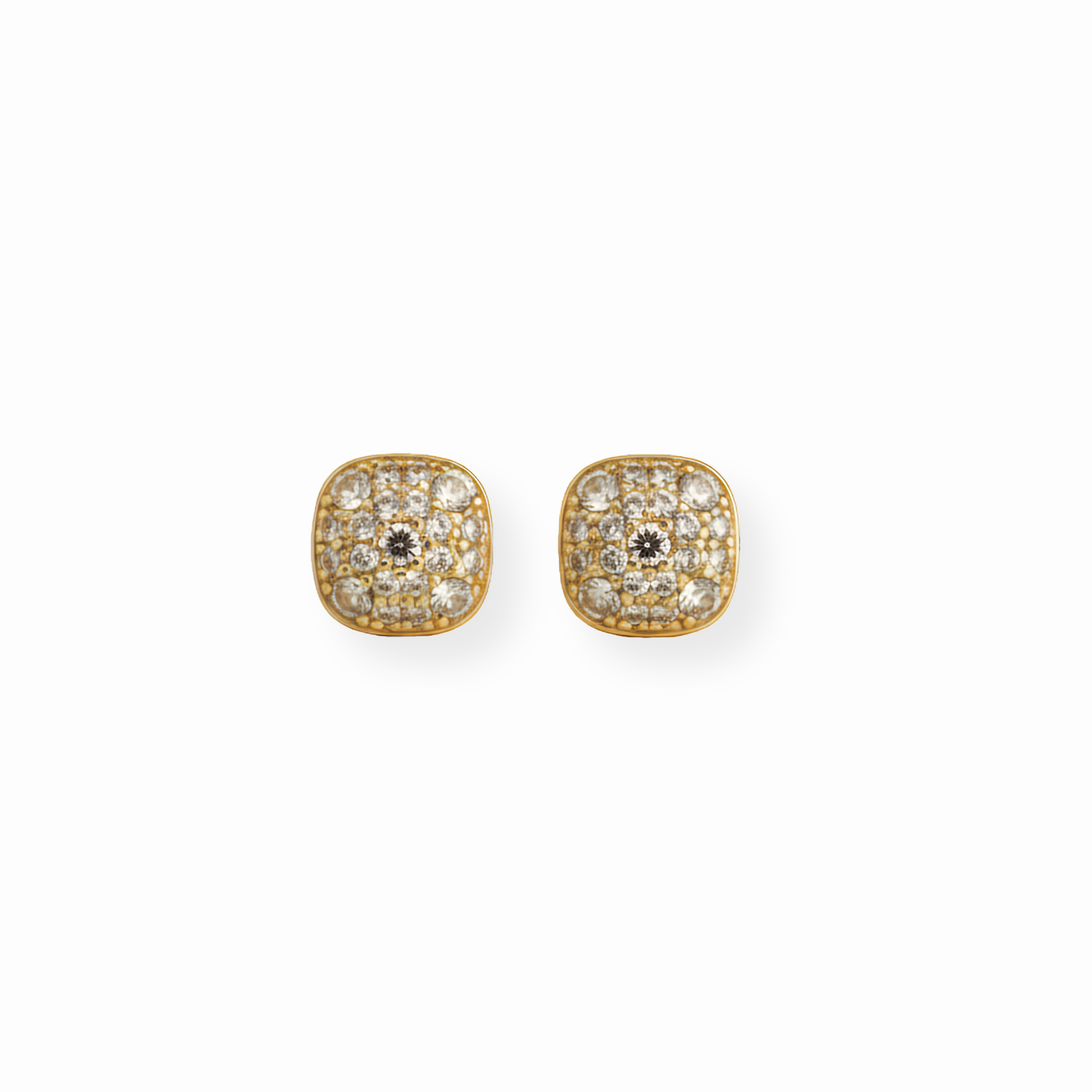 Aretes Laminados en Oro de 18KL y Swarovski