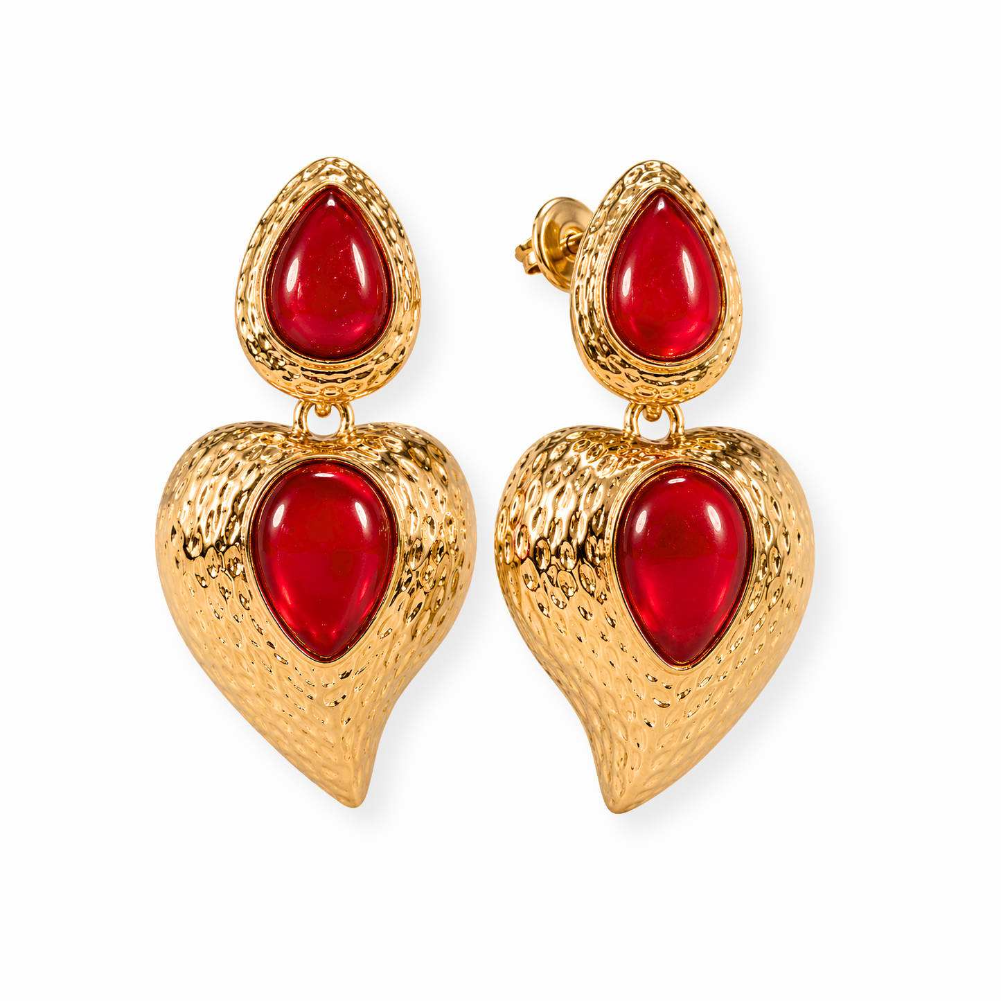 Aretes Laminados en Oro de 18KL con Resina