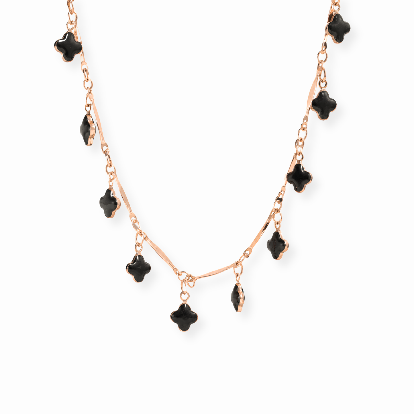 Choker Laminado en Aleación de Metales con Ónix Negro