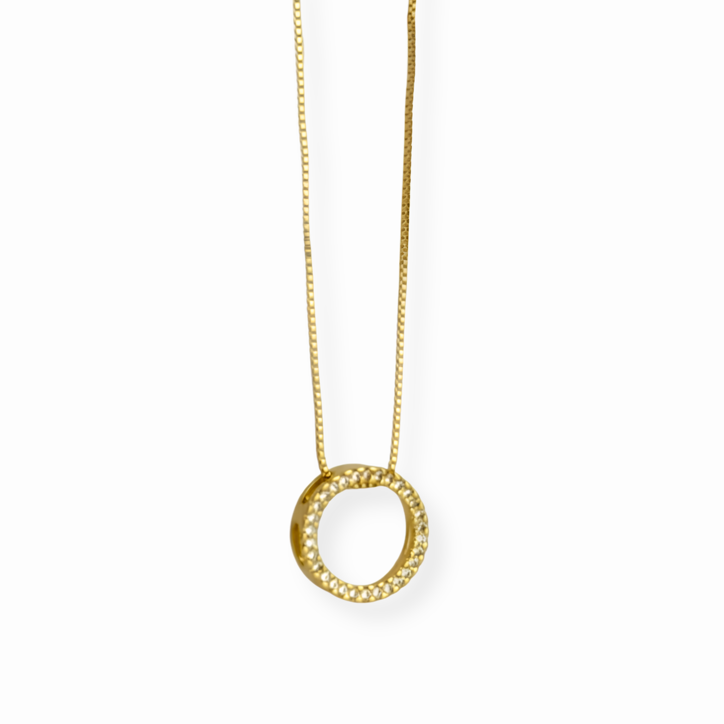 Collar Laminado en Oro de 18KL con Swarovski y Recubrimiento de Rodium