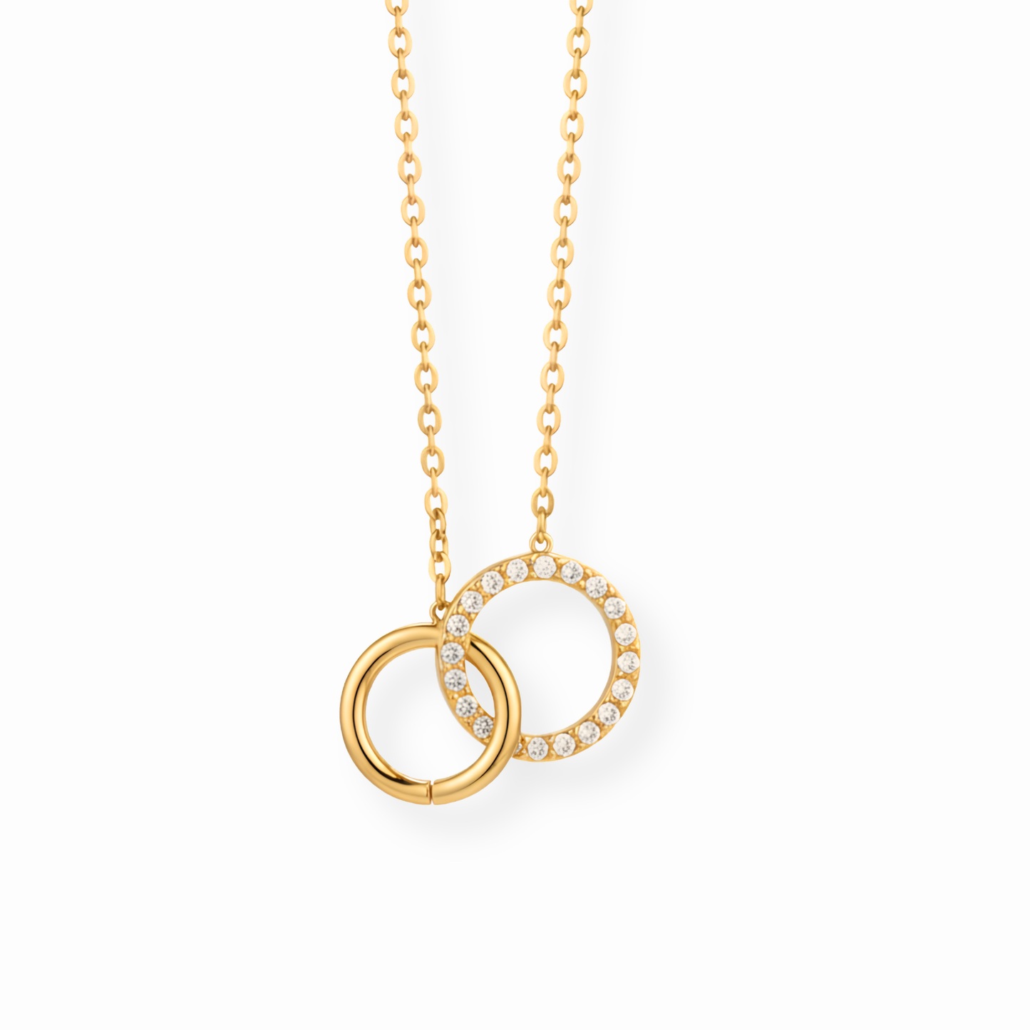 Collar Laminado en Oro de 18KL con Circonitas