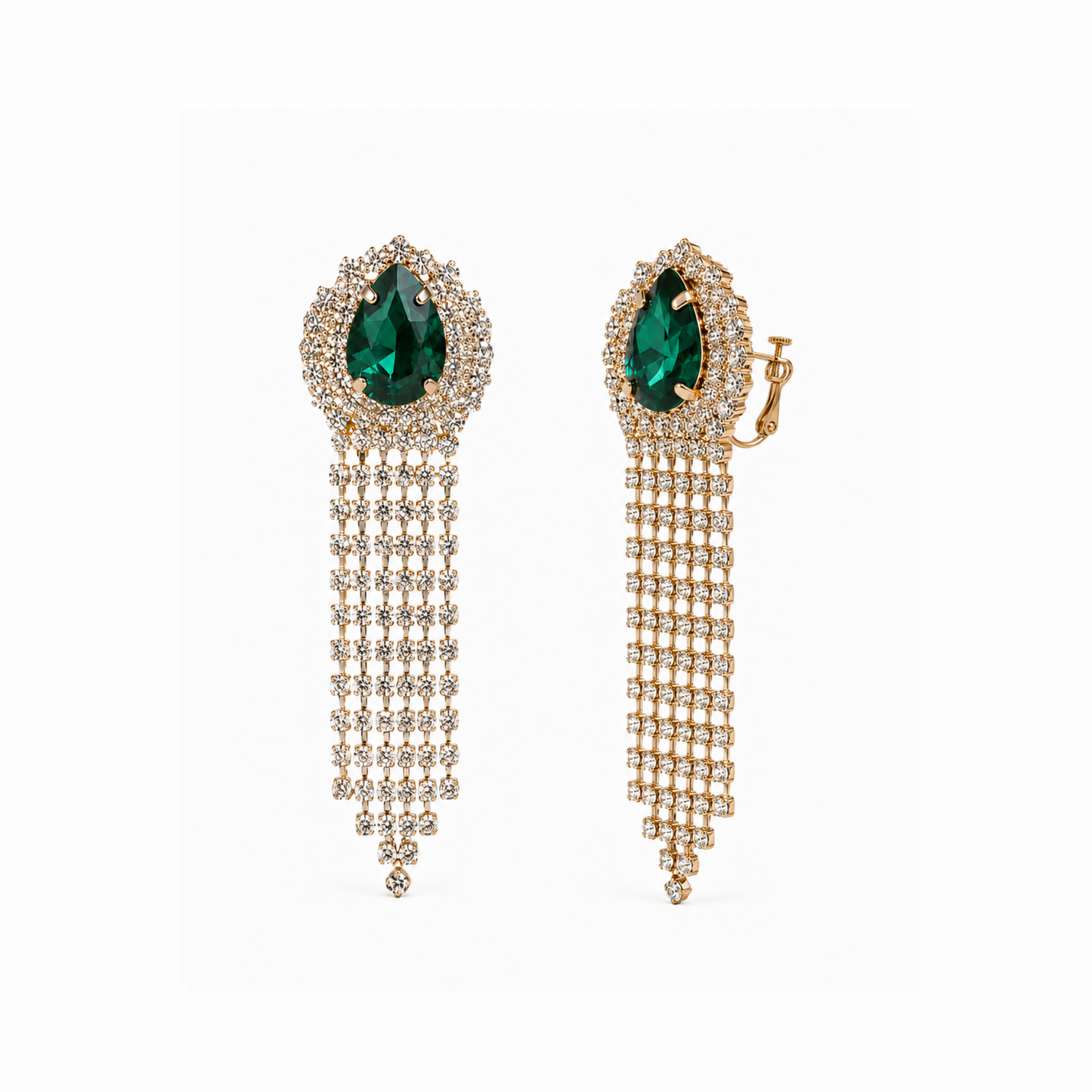 Aretes Laminados en Oro de 18KL con Cristales Austriacos