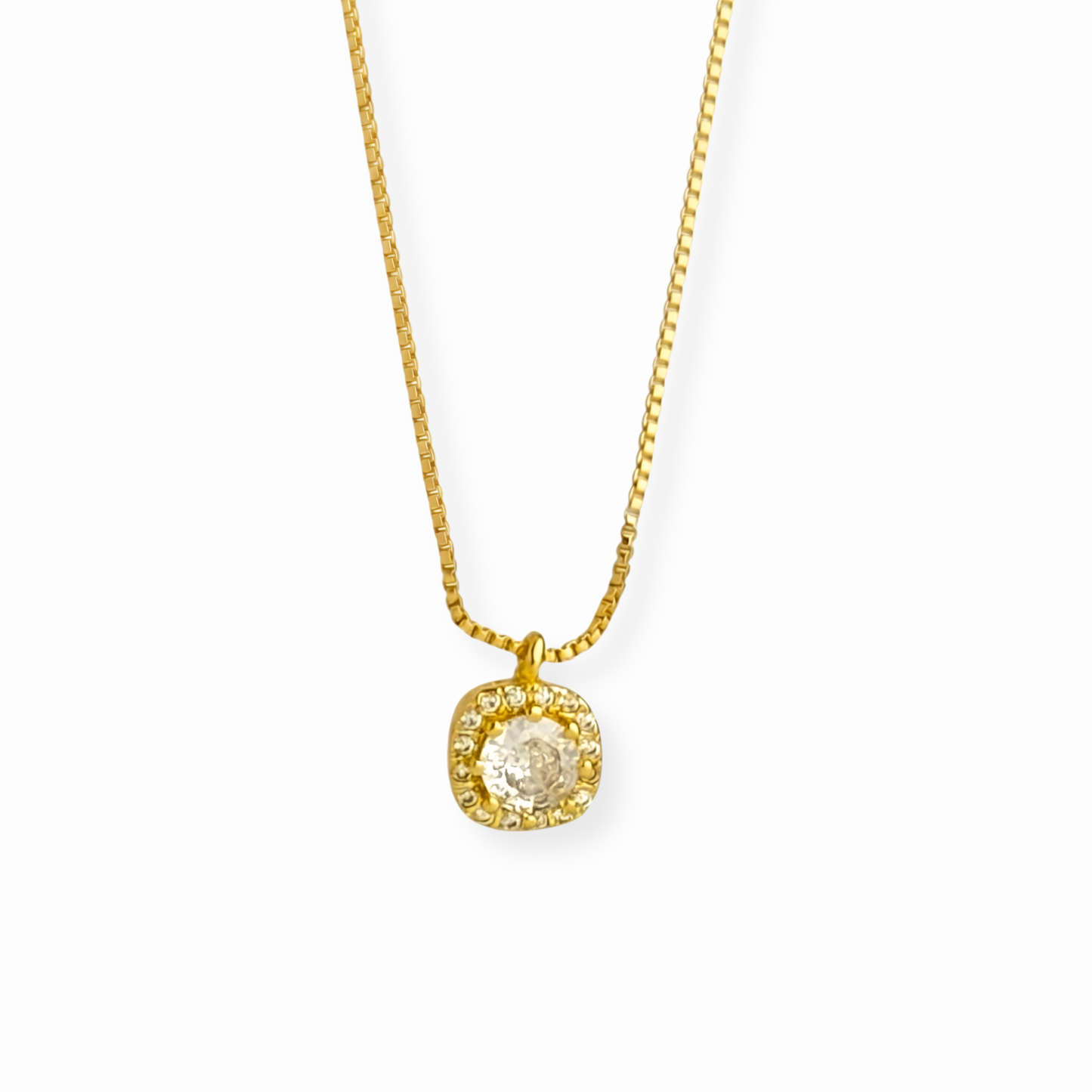 Collar Laminado en Oro de 18KL con Swarovski y Recubrimiento de Rodium