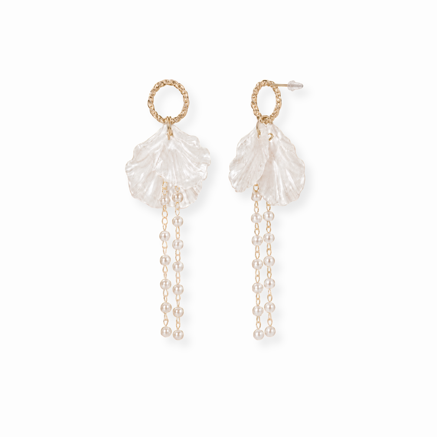 Aretes Laminados en Oro 18KL con Resina
