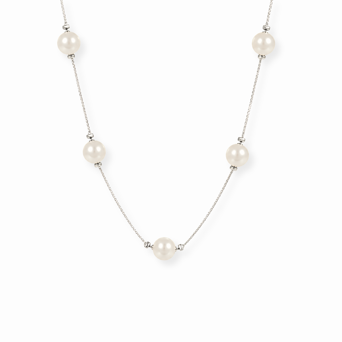Collar Enchapado en Oro de 18KL con Perlas Artificiales Recubiertas en Nácar