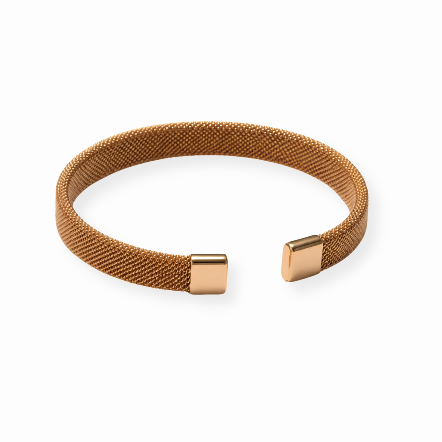 Pulsera Tipo Aro Laminada en Oro Rosa de 18KL Mate con Acabado Satinado