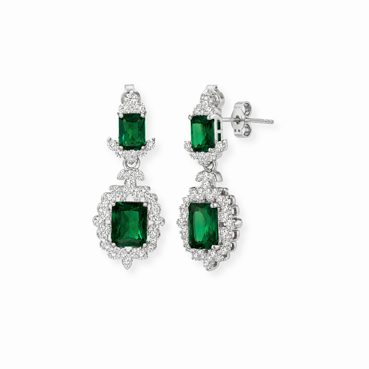 Aretes Laminados en Oro de 18KL con Cristales Checos y Rodium