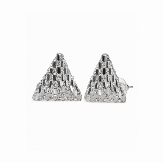 Aretes enchapados en oro con cristales