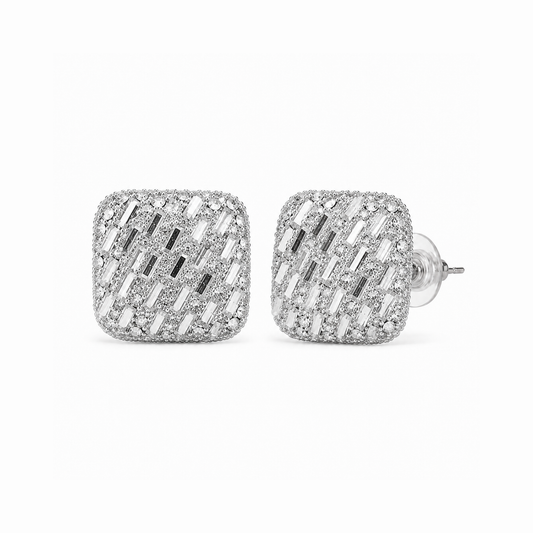 Aretes enchapados en oro con cristales