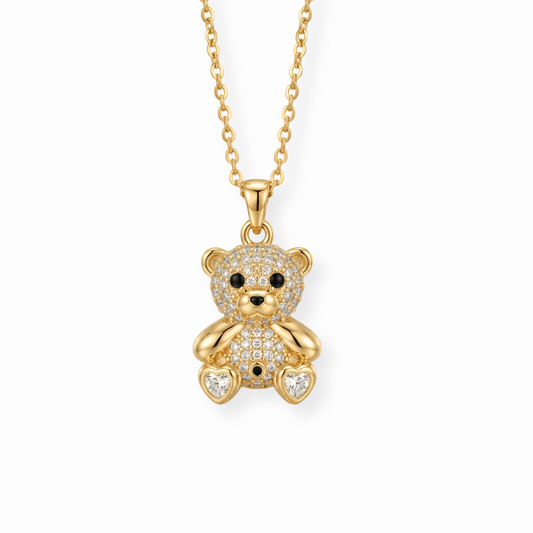 Collar Laminado en Oro de 18KL con Swarovski y Recubrimiento de Rodium