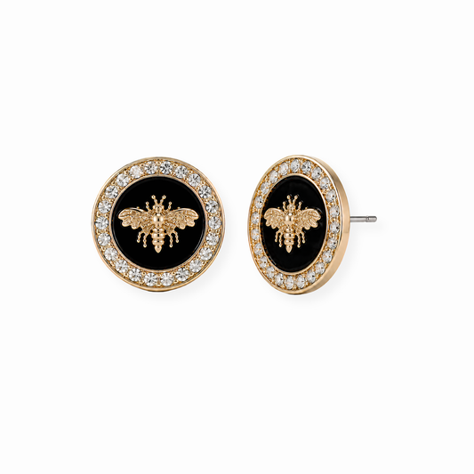 Aretes Laminados en Oro de 18KL y Circonitas