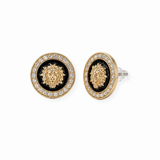 Aretes Laminados en Oro de 18KL y Circonitas