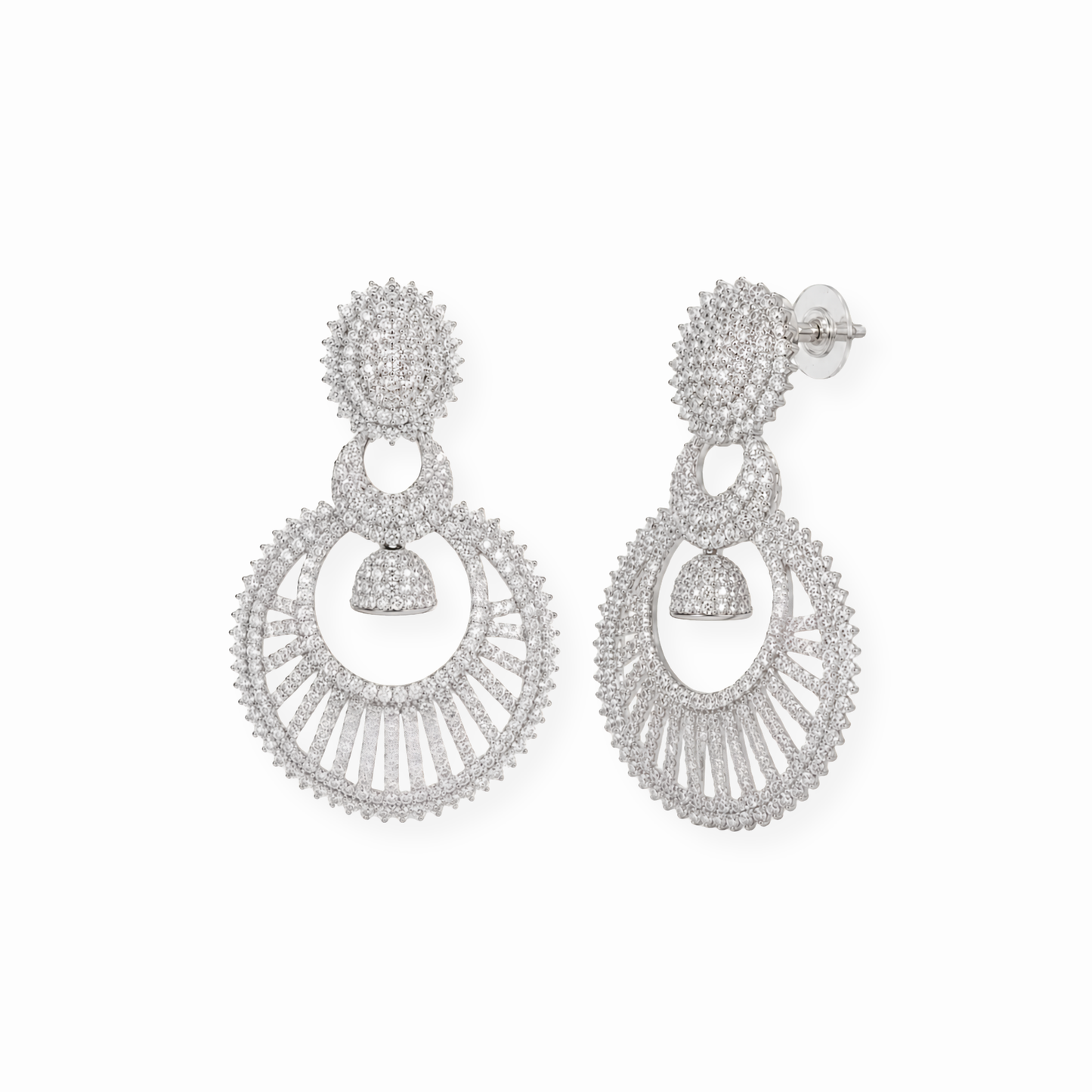 Aretes Laminados en Oro 18KL y con Swarovski