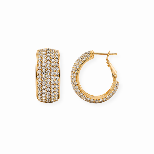 Argolla Laminada en Oro 18KL con Swarovski
