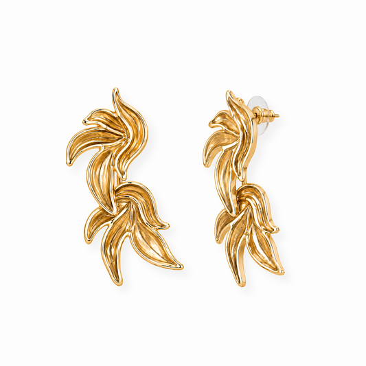 Aretes Grandes Laminados en Oro 18KL