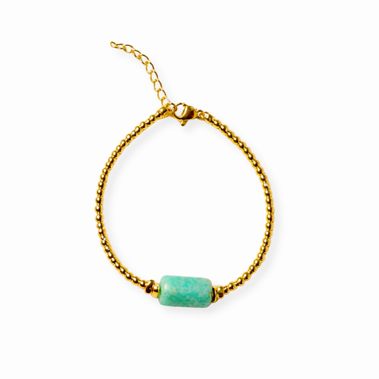 Pulseras Laminadas en Oro de 18KL con Jade