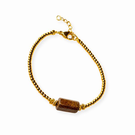 Pulseras Laminadas en Oro de 18KL con Agata Café