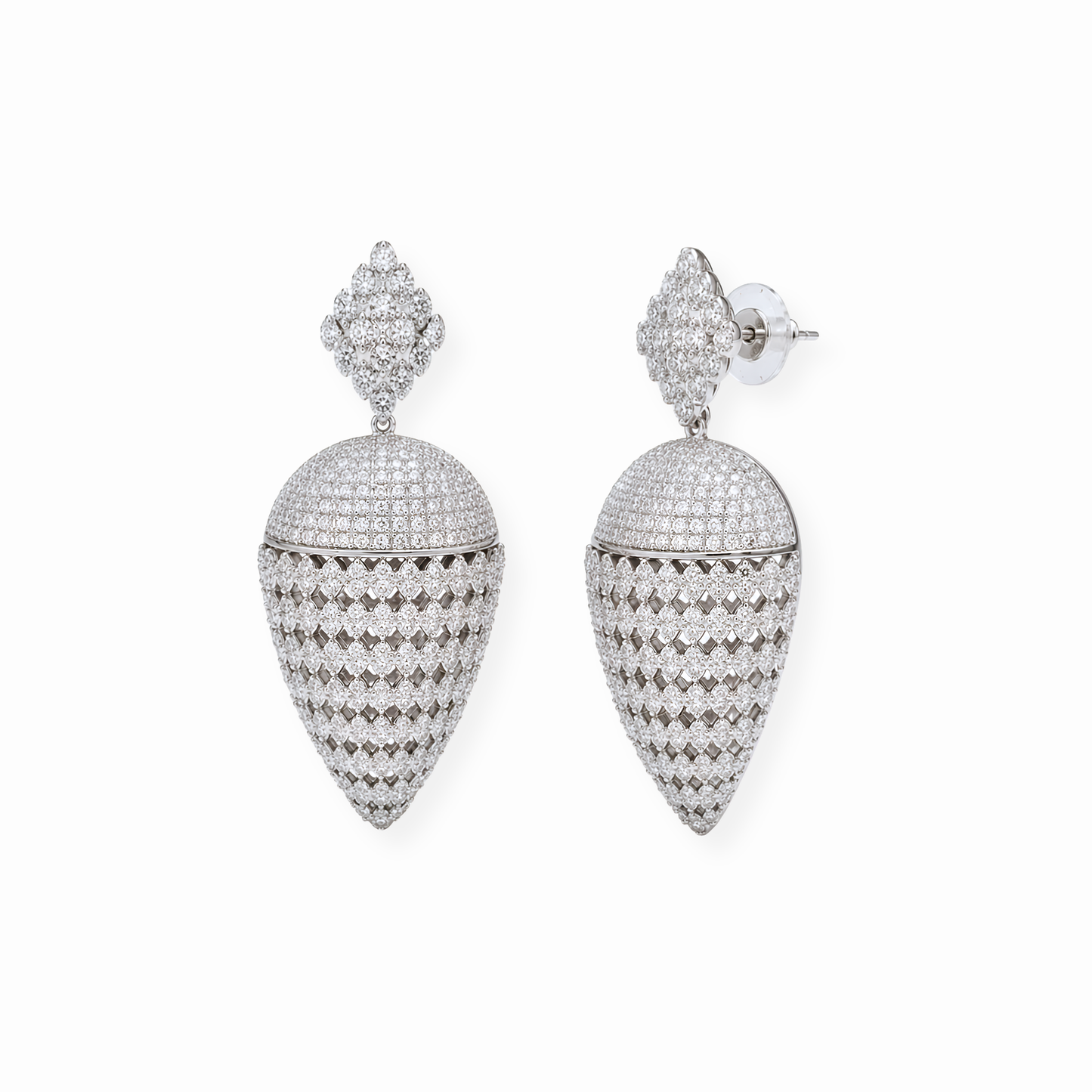 Aretes Laminados en Oro de 18KL y Swarovski