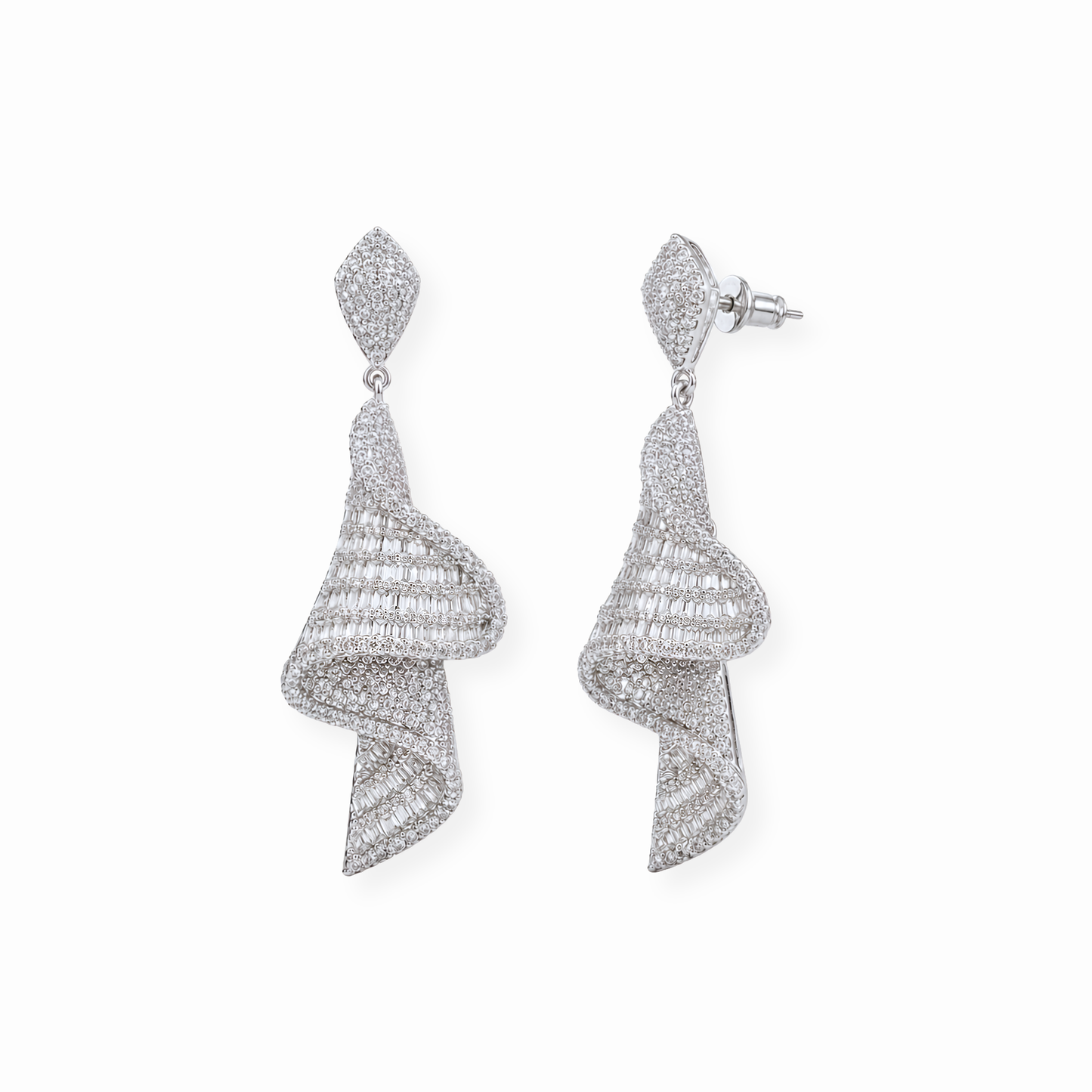 Aretes Laminados en Oro de 18KL y Swarovski
