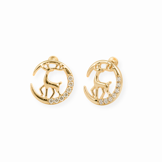 Aretes Laminados en Oro de 18KL con Swarovski