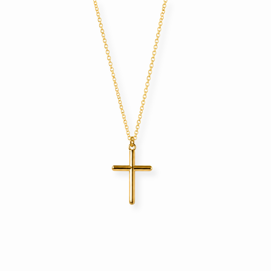 Cadena Laminada en Oro de 18KL con Fina y Delicada Cruz
