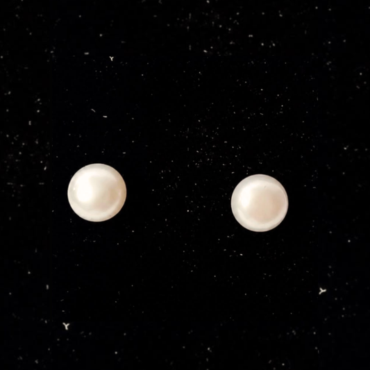 Aretes en Plata con Perlitas de 5mm Cultivadas en Agua Dulce