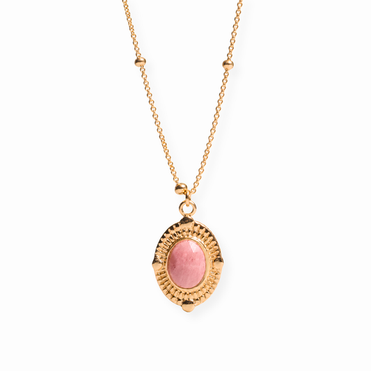 Collar Laminado en Oro de 18kl con Piedra Agata