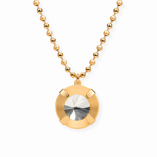 Collar Laminado en Oro de 18kl con Cristal