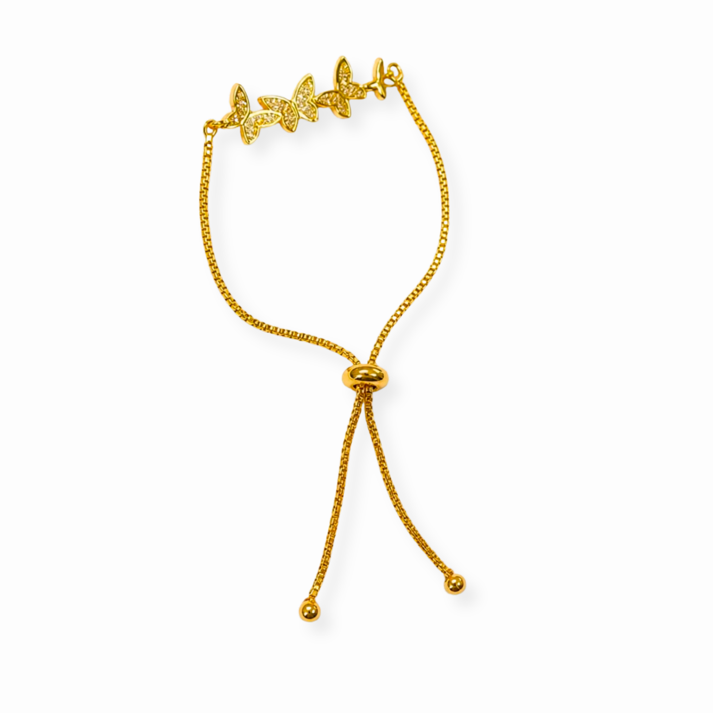 Pulsera Laminada en Oro de 18KL con Cristales de Swarovski