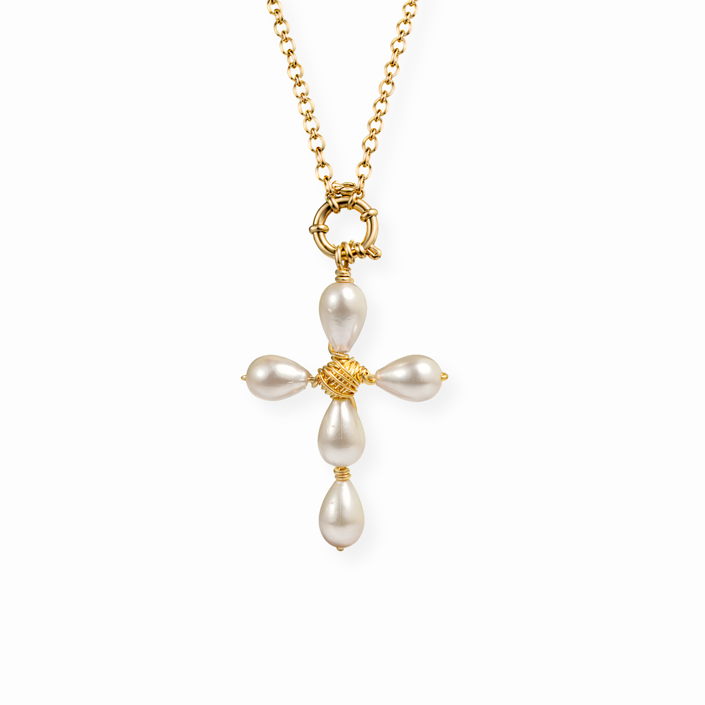 Collar Laminado en Oro de 18kl con Perlas Cultivadas
