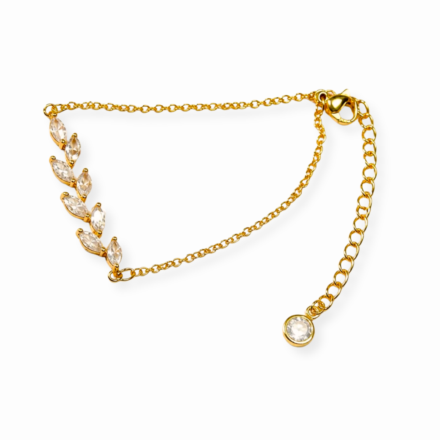 Pulsera Ajustable Laminada en Oro de 18KL con Swarovski