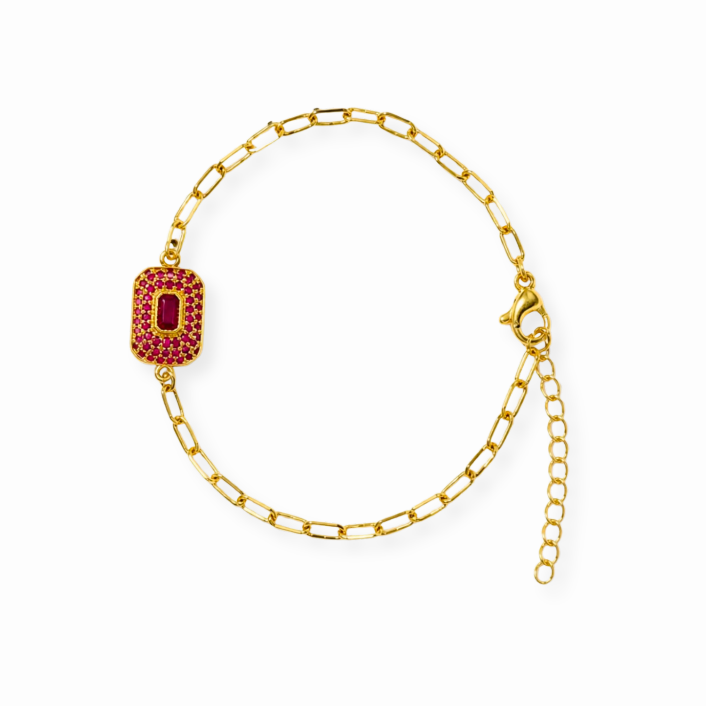 Pulsera Laminada en Oro de 18KL con Swarovski