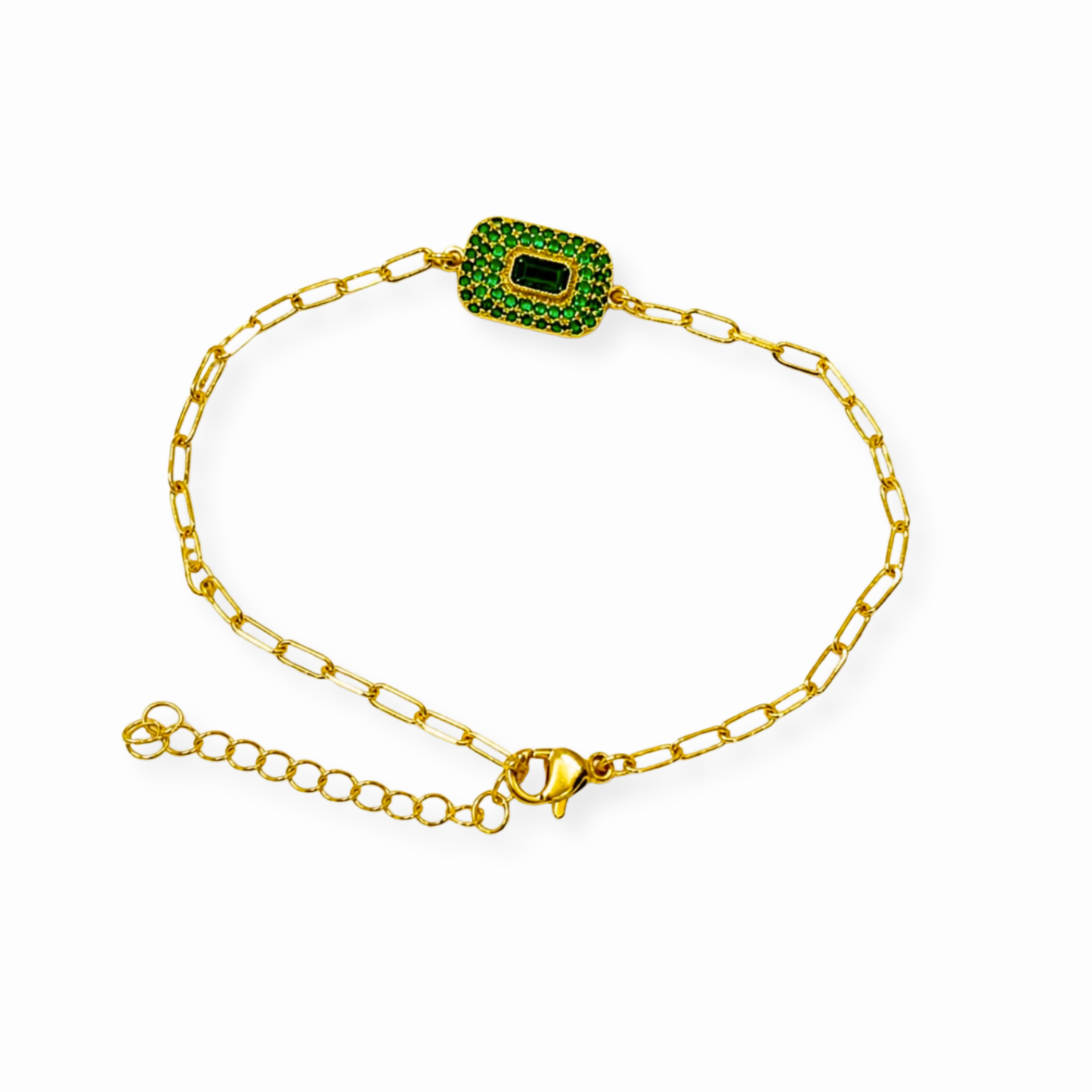 Pulsera Laminada en Oro de 18KL con Swarovski