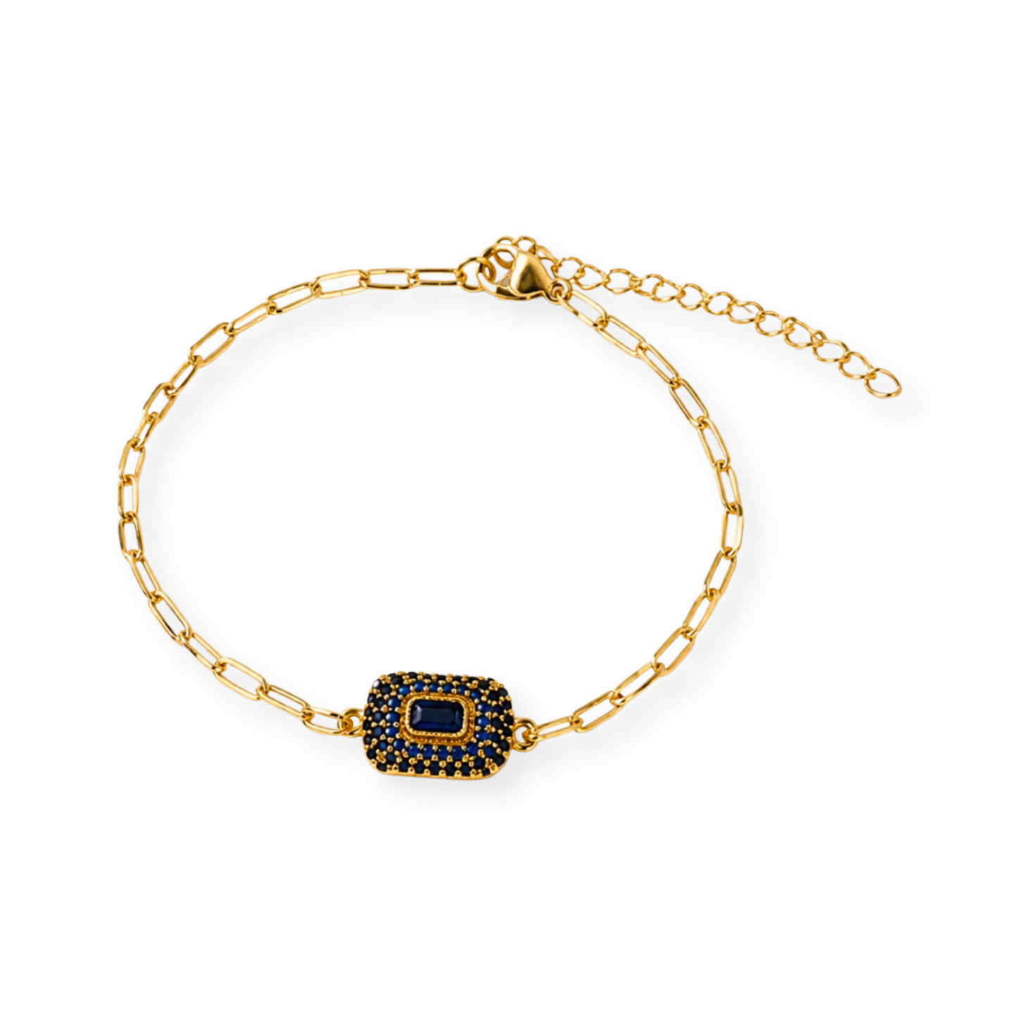 Pulsera Laminada en Oro de 18KL con Swarovski